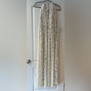 New Lulus Ivory Lace Dress Women's Size M Strapless Long Dress